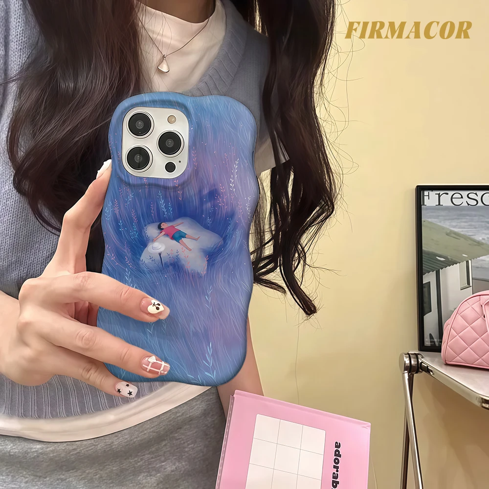 

Luxury Wave Cloud Dream Double Layer Phone Case For iPhone 17 Air 16 15 14 13 12 11 Pro Max Full Protection Case