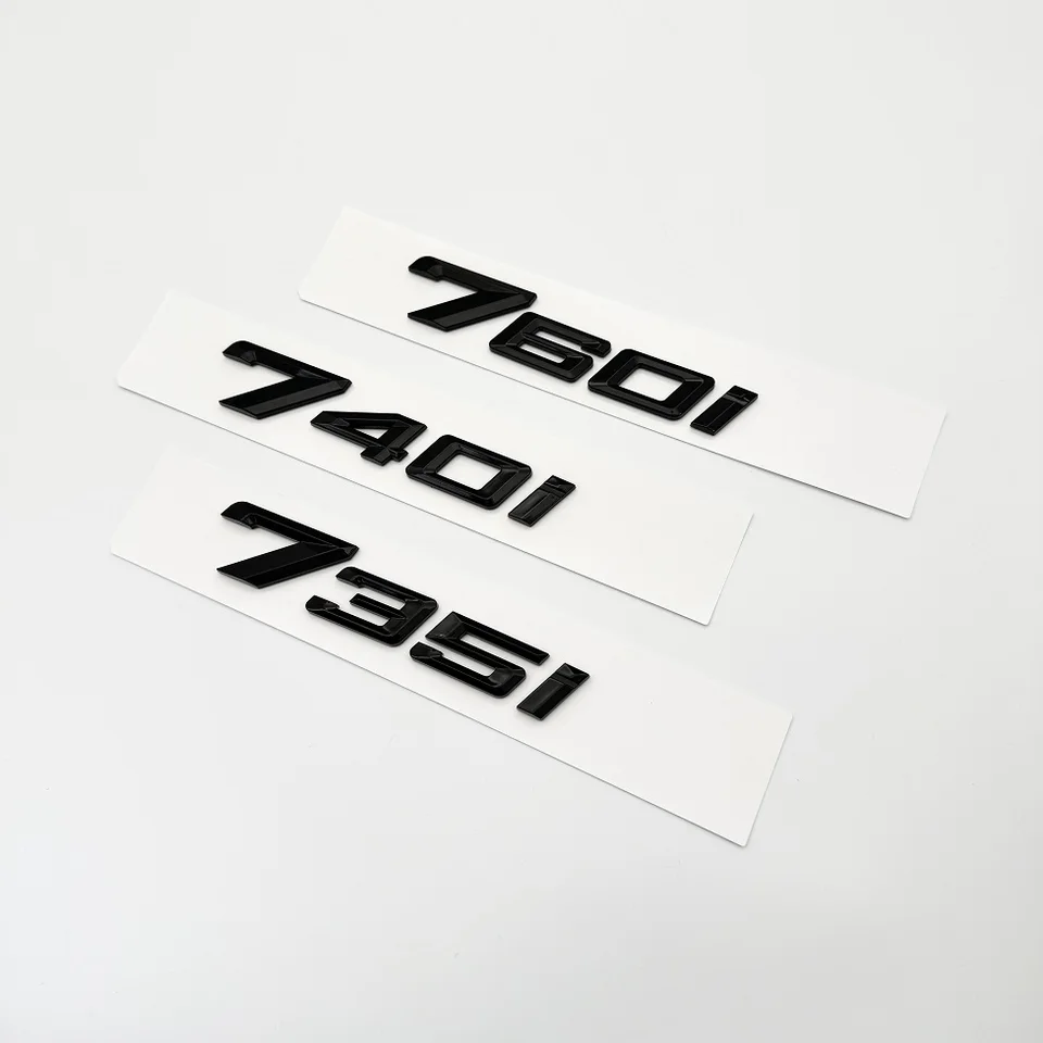 VISIYUBL Chroom Zilver Letterbadge Voor BMW 7 Serie – 745i, 740i, 750i, 730Li, 735Li, 740Li, 750Li, 745Li, 760Li (735i) – 3D Embleem