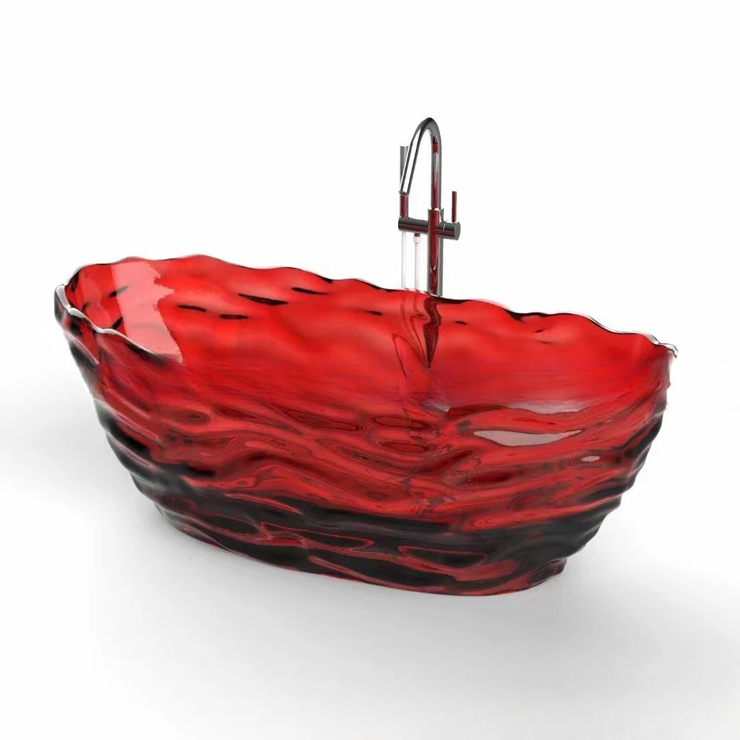 Crystal bathtub Wave shape Special-shaped bathtub Various colors Transparent resin bathtub
