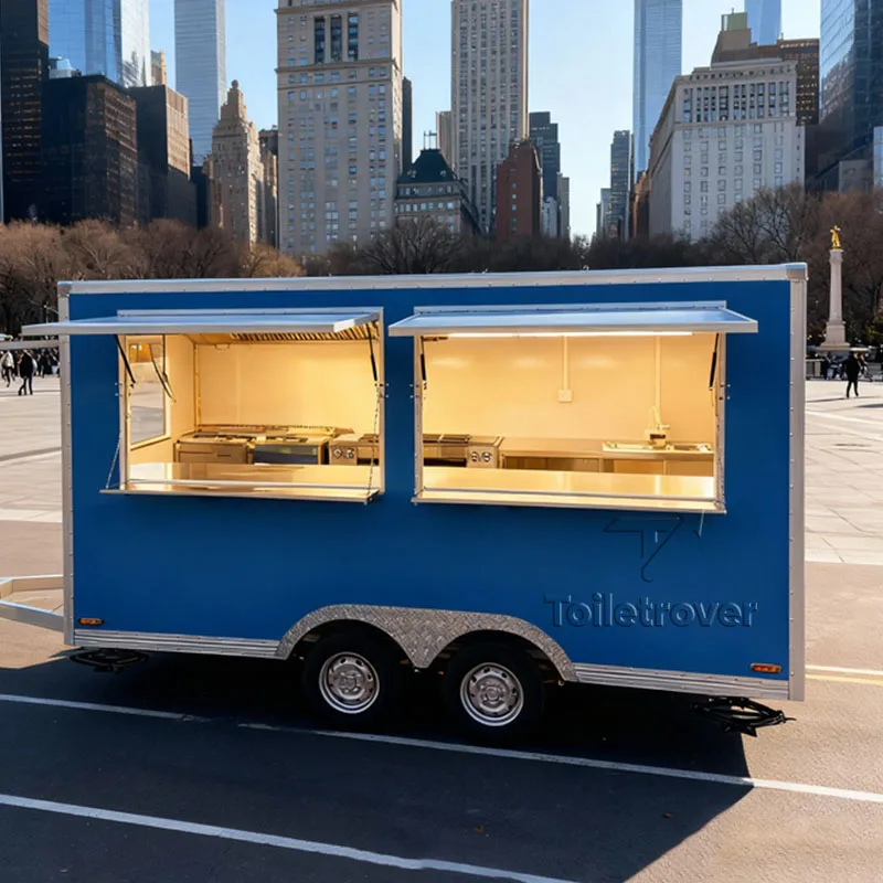 

Usa Standard Luxury Food Truck Design Hot Dog French Fries Tacos Hamburger Pizza Food Trailers Fully Equipped Top