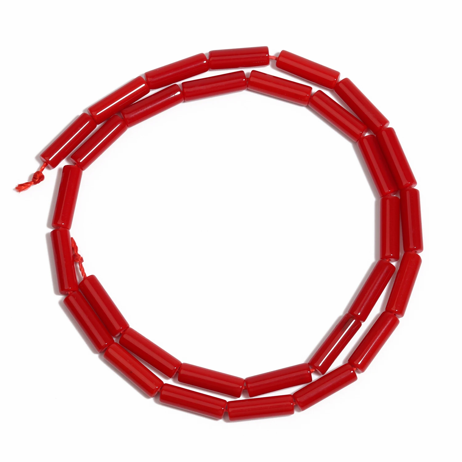 13x4mm Round Tube Shape Beads Red Coral Stone Beads for Jewelry Making Diy Wristband Necklace Loose Beads Accessories
