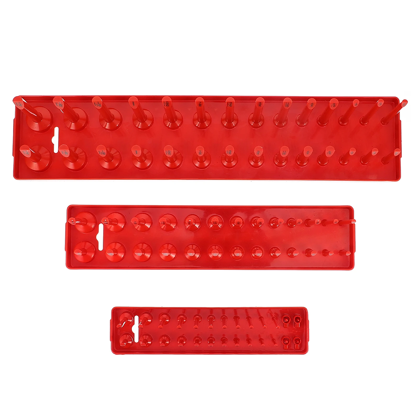 

3 Pcs Tool Storage Rack Plastic Socket Holder Metric SAE ganizer Trays Heavy Duty Deep Sockets Fray Prevention Workbench Size
