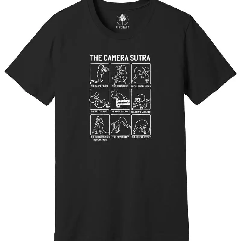 

Футболка The Camera Sutra, забавная рубашка для любителей камеры, рубашка для фотографа, камера