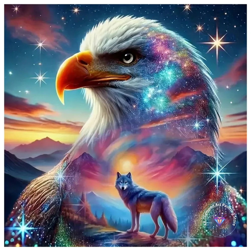 

Eagle Animal AB Diamond Painting Kit Square Round Diamond 5D DIY Wolf Mosaic Handmade Art Adult Exquisite Gift Crafts Home Decor