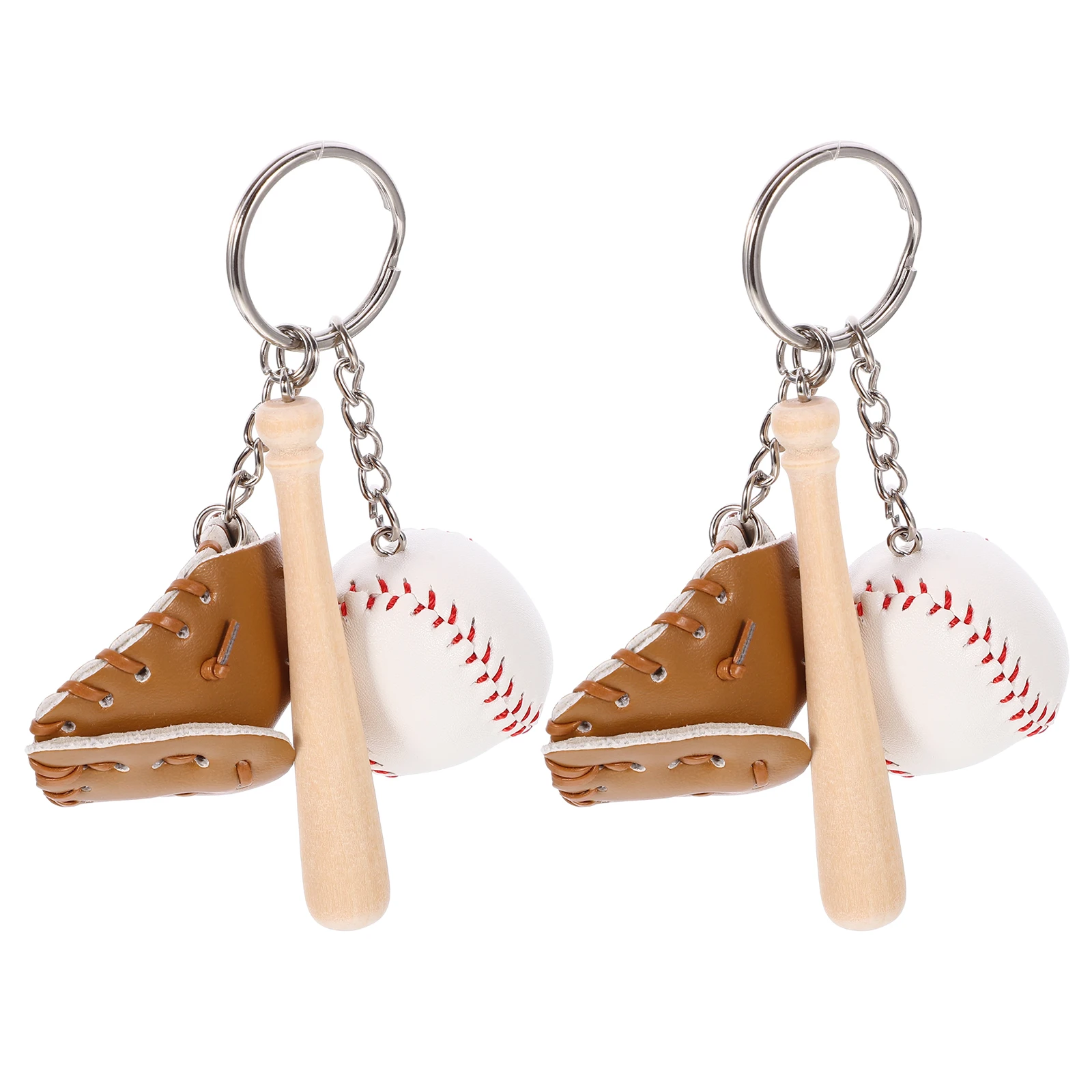 

2Pcs Stylish Baseball Keychains Design Sports Key Pendant Backpack Accessories Gift
