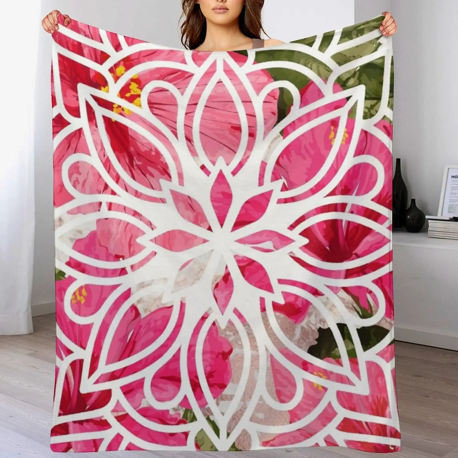 

Vibrant Pink Tropics Throw Blanket Beautifuls Baby Comforter Blankets