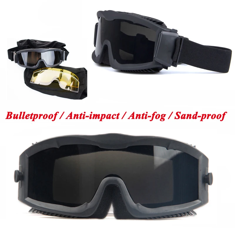 Tactical Sport Glasses Men Airsoft Wargame Ballistic Goggles 3 Lens Outdoor Hunting Shooting Safety Glasses