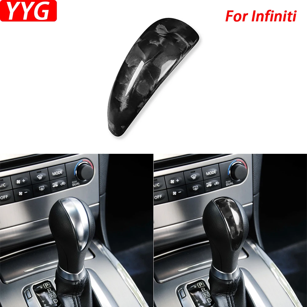 

For Infiniti G35 G37 G25 Q40 FX35 FX37 FX50 QX70 QX56 QX80 QX50 Forged Carbon Fiber Gear Shift Knob Cover Trim Car Accessories