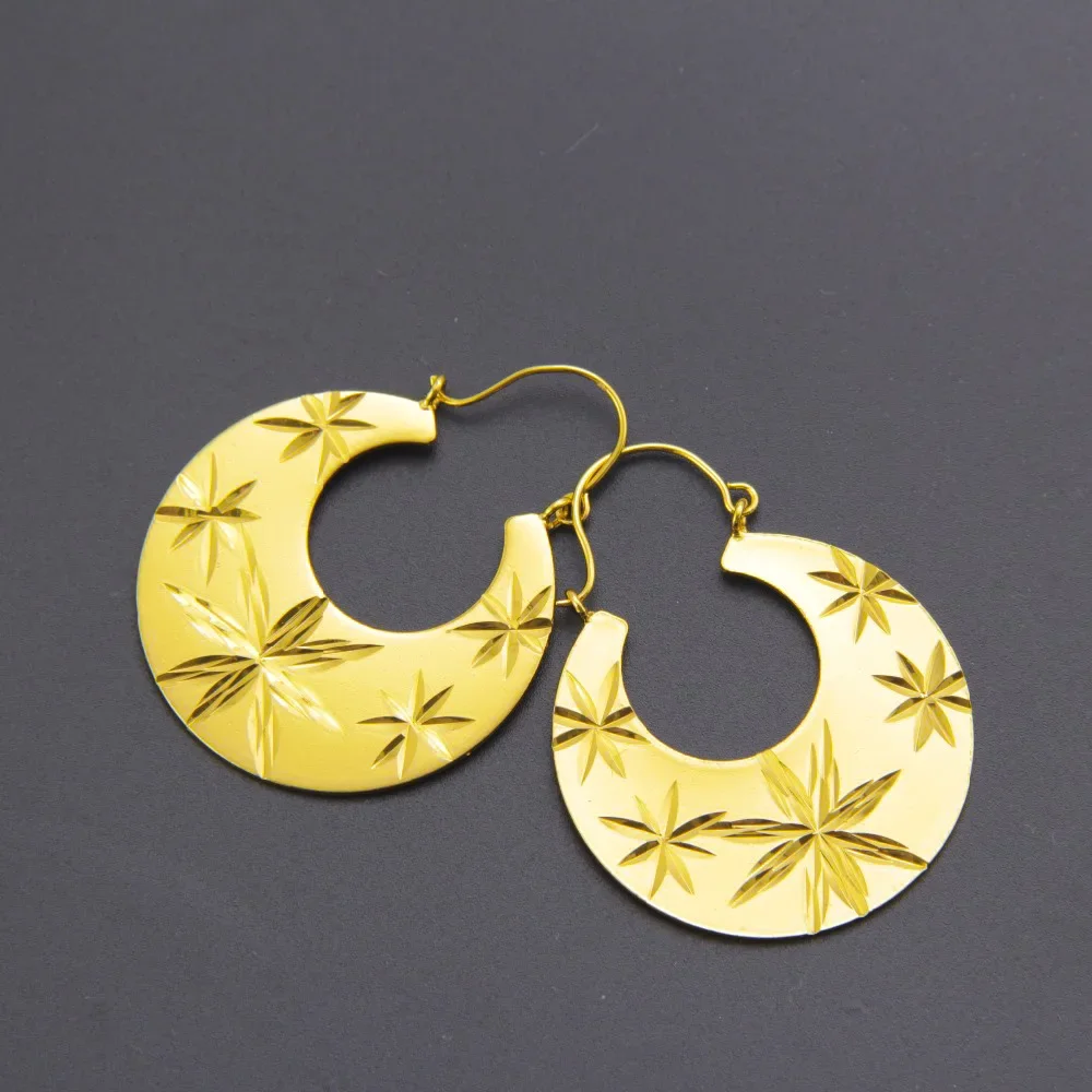 Shamty Handmade Earrings Jewelry Women Eritrean Nigeria Kenya Middle East African Pure Gold Color Earring Top Quality E30001