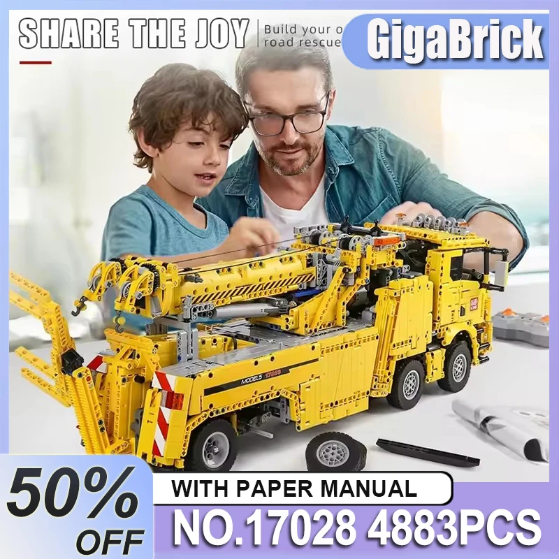 

MOLD KING 17028, подробный функциональный грузовик, игрушки «сделай сам», приложение и радиоуправляемая модель пожарно-спасательной машины, строительные блоки, кирпичи, детские рождественские подарки