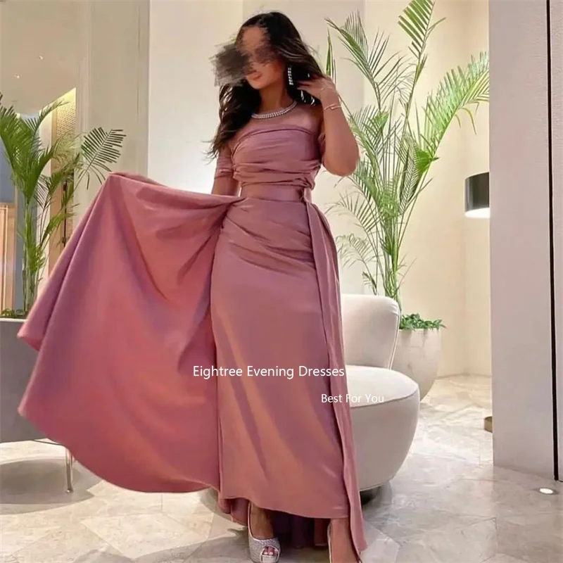 Eightree Dirty Pink Graceful Prom Dresses Stain Off The Shoulder Mermaid Evening Dress Robes De Soirée Abendkleider Dubai 2023