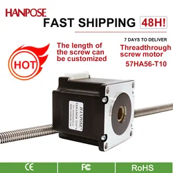 57 through-type linear screw stepper motor 100MM 200MM 57HA56-T10 screw 56MM cylinder movement screw rod telescopic walking