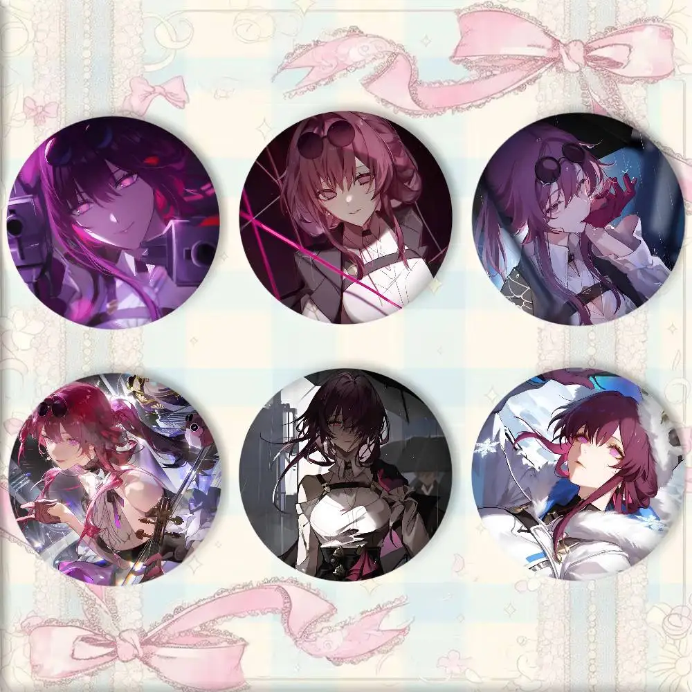 Anime Game Honkai Star Rail Kafka Badges 44 58 75 mm Round Cosplay Pin Bag Decor Fans Collect Friends Gifts Brooch