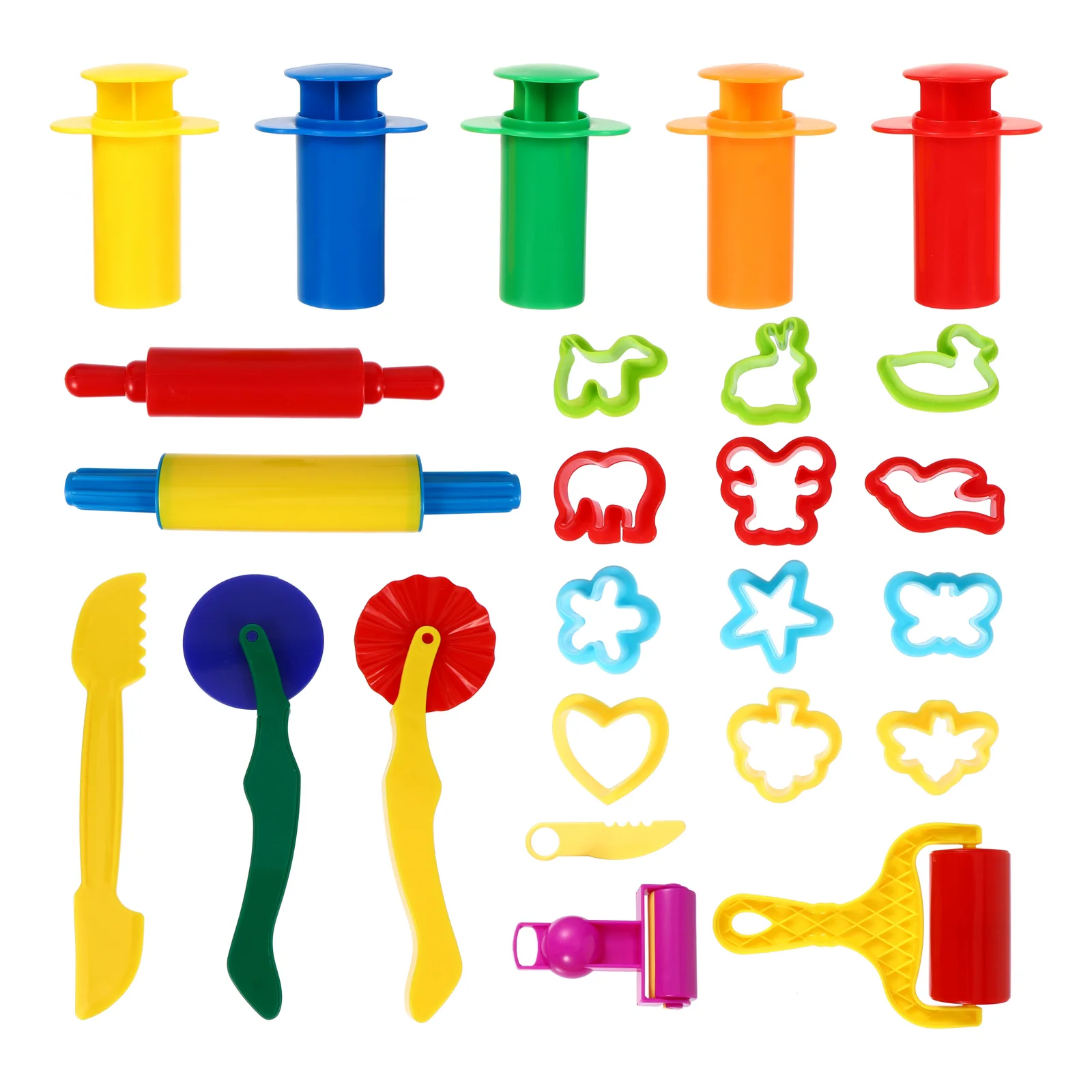 25 Pcs Rolling Pin Tool Clay Tools Toys Manual Plasticine Mold Kit For Kids Child Childrens Children’s