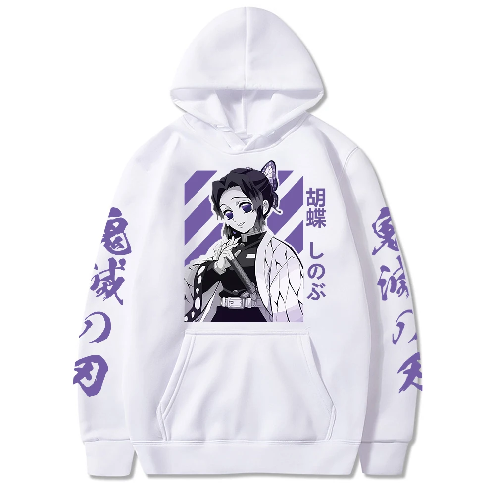 Demon Slayer Japan Anime Men And Women Hoodies Long Sleeve Shinobu Kocho Plus Size Sweatshirts Unisex Autumn Winter Pullover