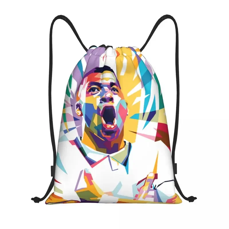 

Custom Mbappes KM Pop Art Drawstring Bag Women Men Lightweight Football Soccer Sports Gym Storage Backpack