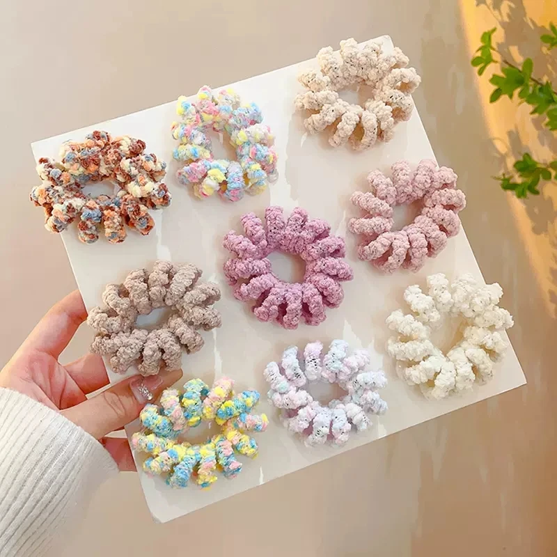 Hairy Hair Rope Rainbow Color Phone Ring Scrunchies Not Hurt Hair High Elastic Ponytail Rope Head Ties Hair Accessories For Girl