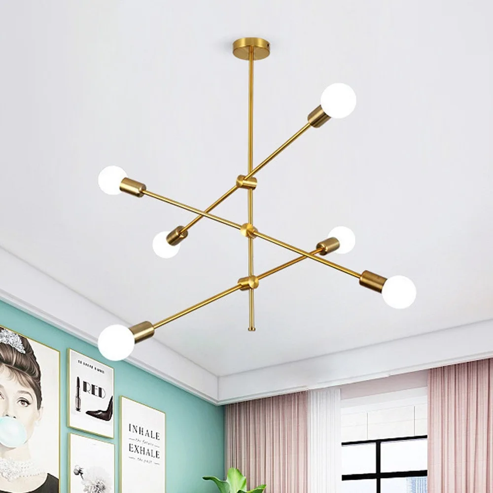 Nordic creative personality bedroom adjustable molecular light home living room dining room Clothes shop bar pendant