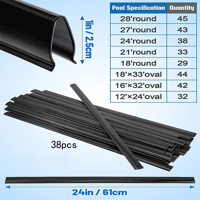 Above Ground Pool Liner Fix Clips Round Oval Swimming Pool Liner Top Replacement Lock Strips