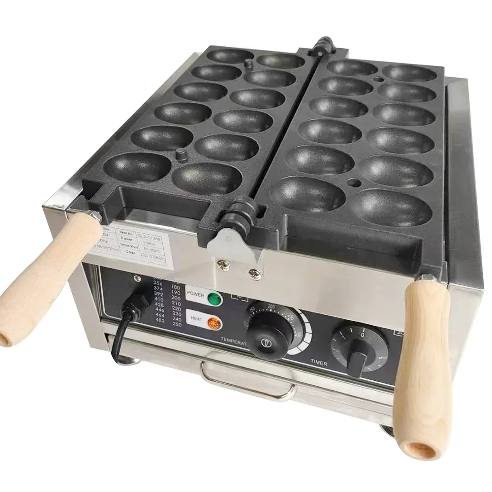 XEOLEO Commercial 12 Holes Egg Shaped Waffle Makers 1800W Waffle Making Machine Goose Egg Cake Machine Non-Stick