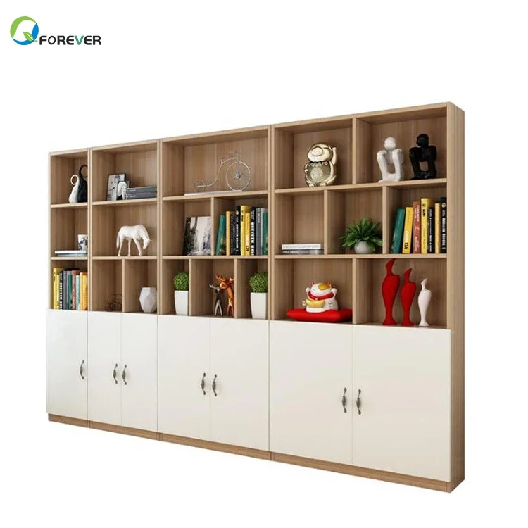 modern simple design wooden  bookshelf for office room bookcase