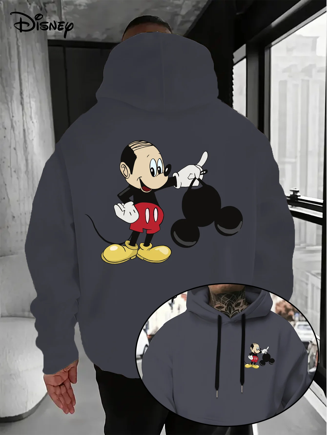 

Мужские толстовки с Микки Маусом Disney, модная уличная одежда большого размера, толстовки унисекс, осенне-зимние флисовые повседневные универсальные