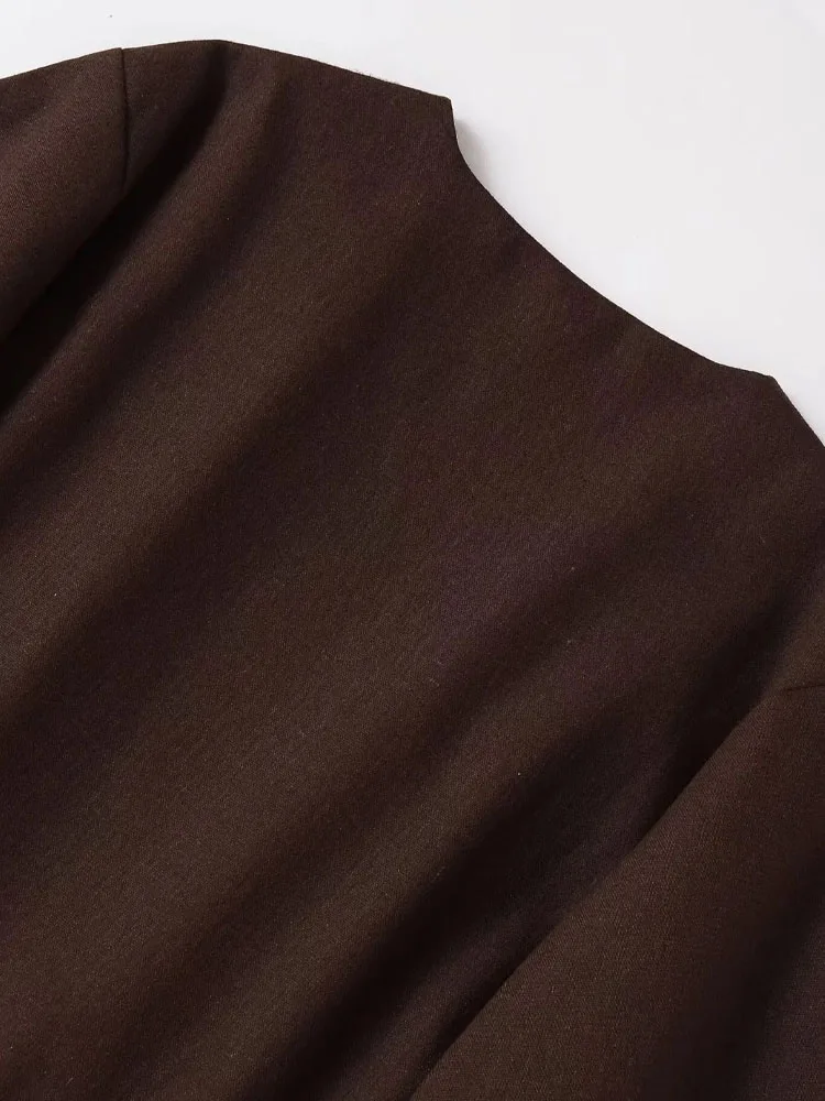 HH النساء 2025 موضة جديدة متعددة الاستخدامات طاقم الرقبة الصلبة مربوط السترة معطف الإناث شيك أنيق مكتب سليم كم طويل سترة Mujer #1