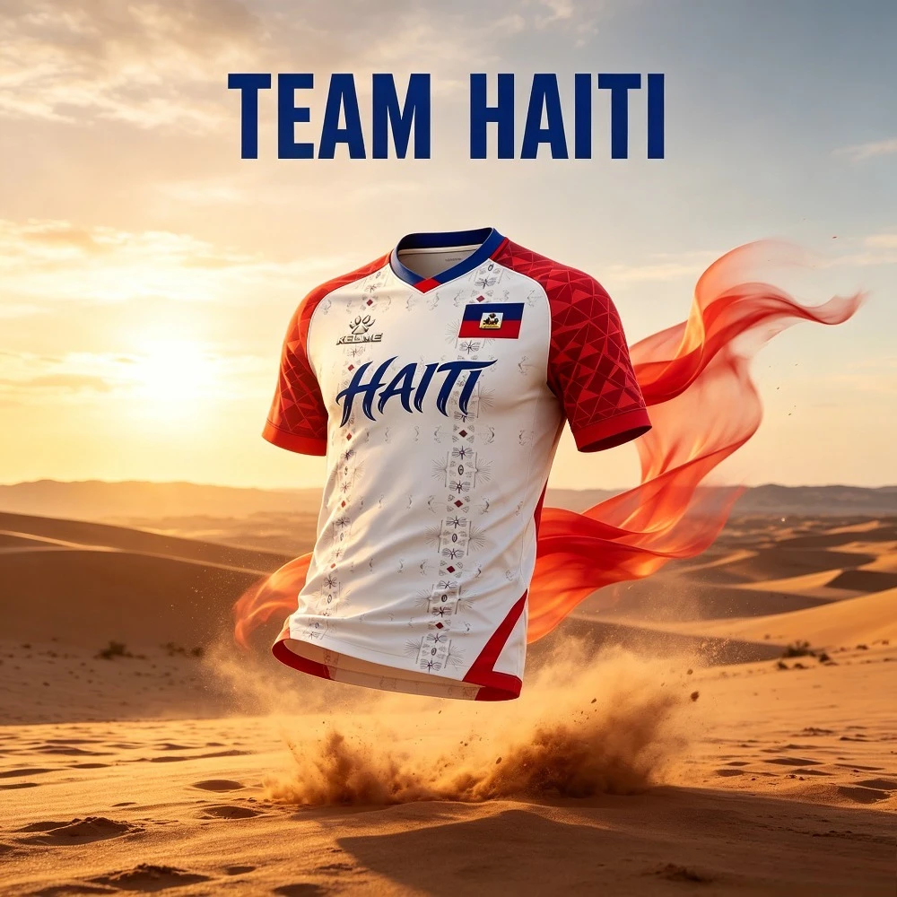 KELME 2026 New Haiti  Football Jersey Quick Dry Short Sleeve Sports Tee Men Loose Breathable Haitian Soccer Shirt