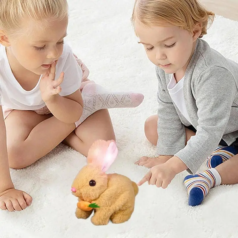 Realistisches Hasenspielzeug, Osterhase, weiche Puppe, Plüschtiere, interaktives Spiel, Kaninchen, süße Puppen, springende und schüttelte Ohren, elektronisches Haustier