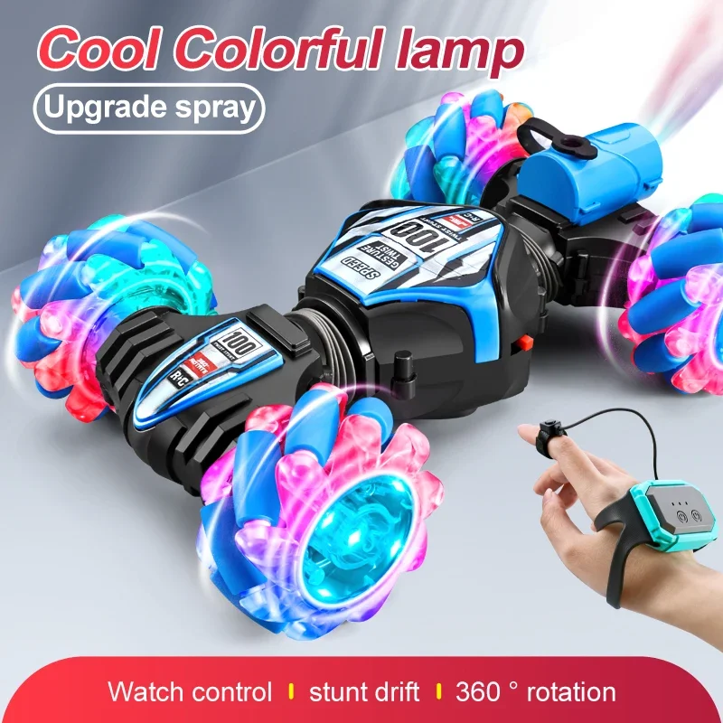 NEW RC Stunt Car 2.4G Remote Control Cars RC Watch Gesture Sensor LED Rotation Gift Electronic Toy for Kids Boys