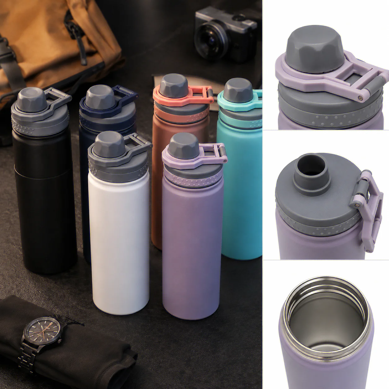 

750ML Stainless Steel Outdoor Thermos Bottle Cup Large-Capacity Portable Sports Travel Car Water Cup Kettle Kids Water Bottle