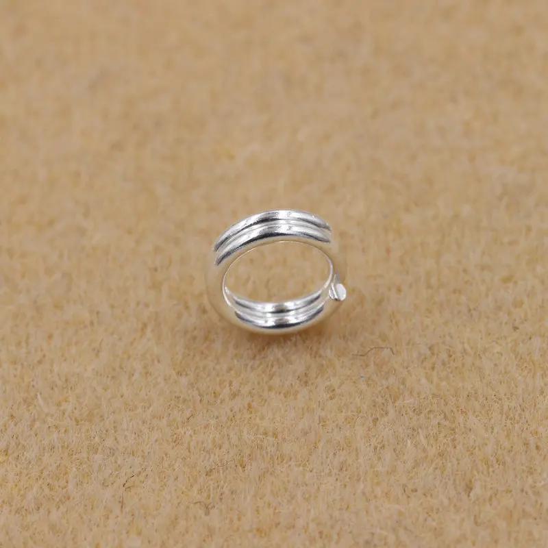 5pcs Real Pure Solid 925 Sterling Silver Double Open Jump Rings Split Ring for Making Key Chains Jewelry Findings Accessories