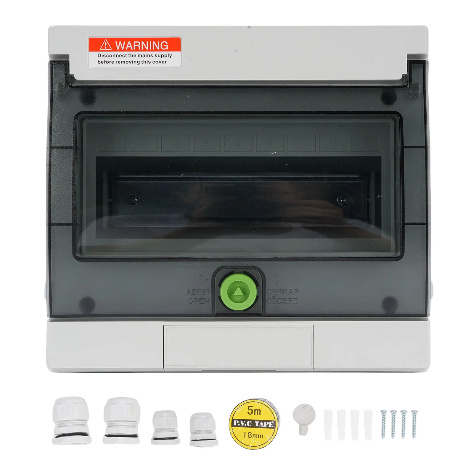 

Распределительный щиток на 4 модуля с автоматическими выключателями, IP66, водонепроницаемый, для установки на DIN-рейку, для внутреннего и наружного электрического использования