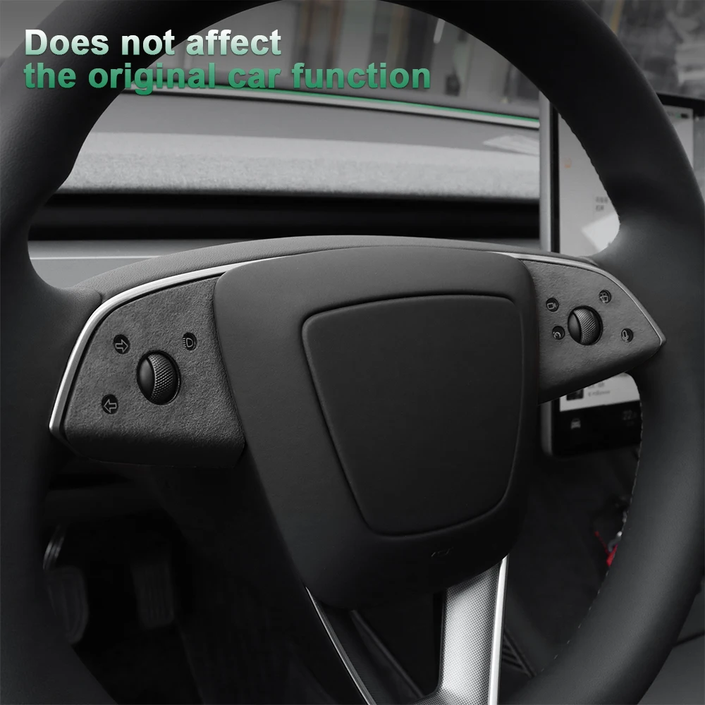 Adesivi per pannelli del volante in pelle scamosciata superiore italiana per Tesla Model 3 Highland 2024-Up Decor Cover accessori interni per auto