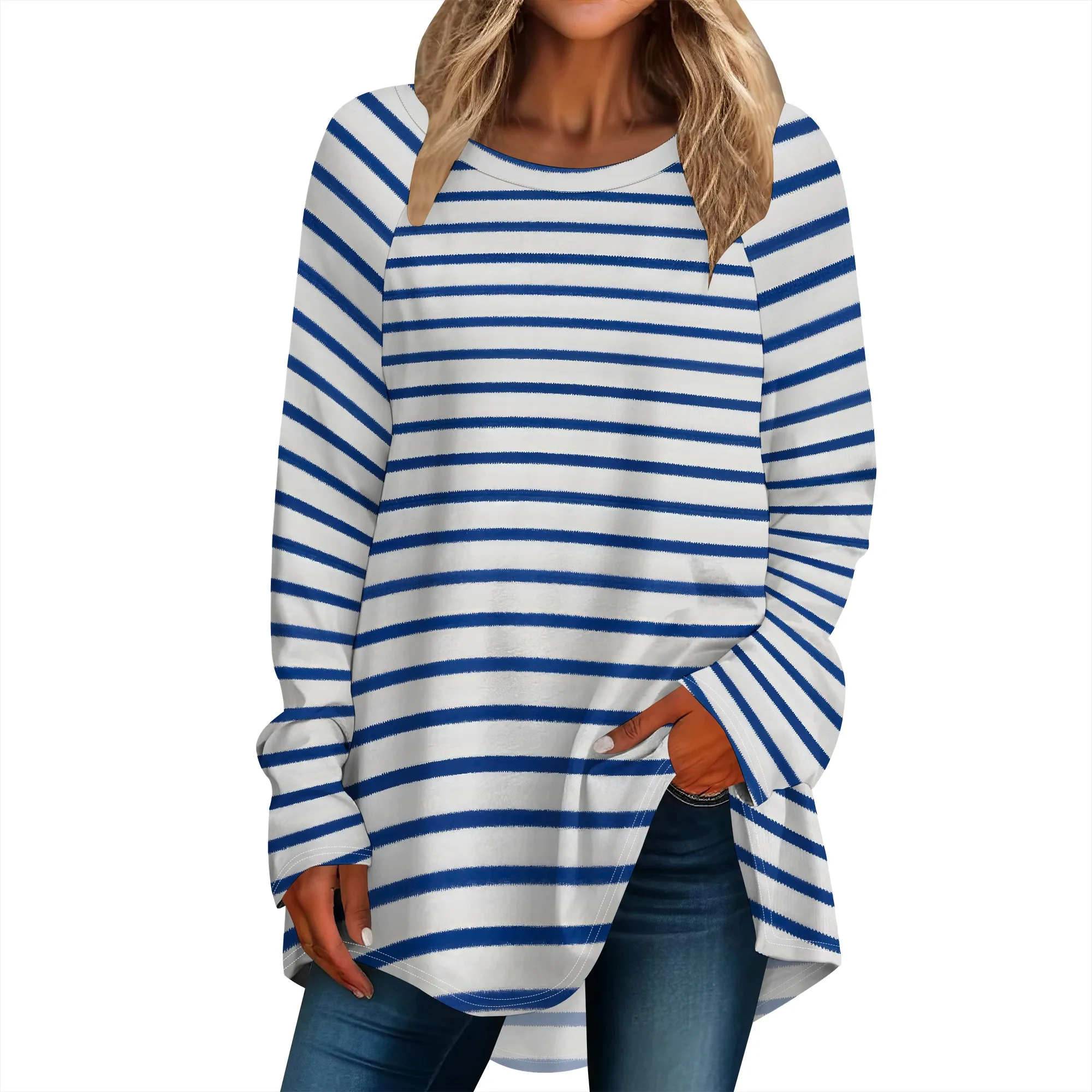 

Women Long Sleeve Shirts Fall Tops Loose Fit for Leggings Crewneck Loose Tunic Blouses 2025 Trendy Fall Clothes