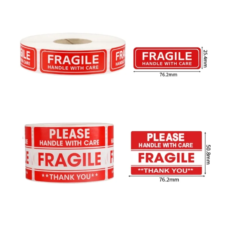 Fragile Warning Label Stickers Please Handle with Care for Goods Shipping Express Label Packaging Mark Special Tag