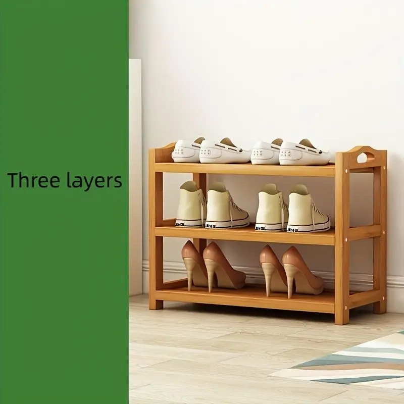 1 bamboo shoe rack for household floor-standing simple shoe rack multi-layer storage rack to save space and store small shoe cab