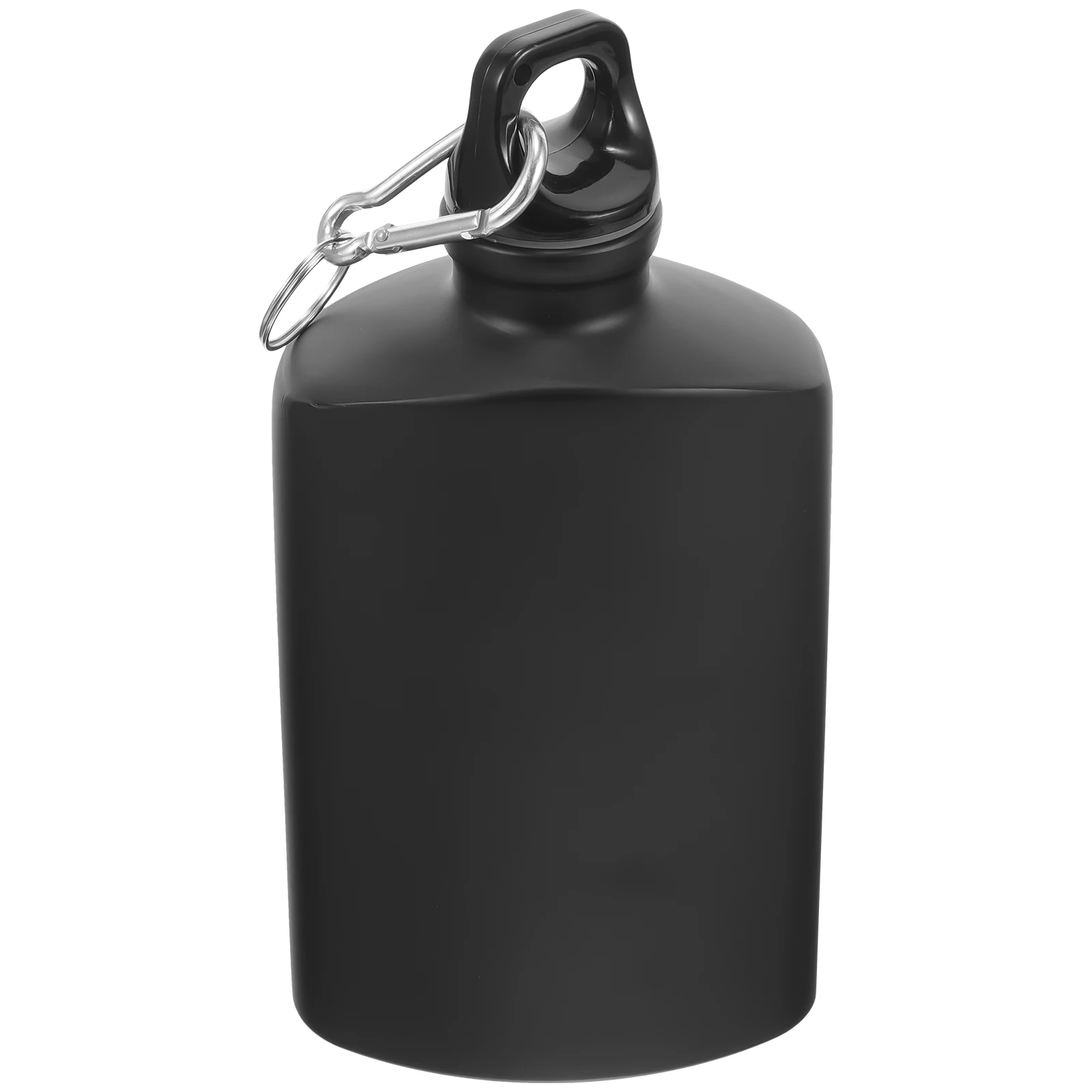 

Portable 500ml Black Aluminum Water Bottle Camping Hiking Canteen LeakProof Durable Outdoor Flat Container Water Bag