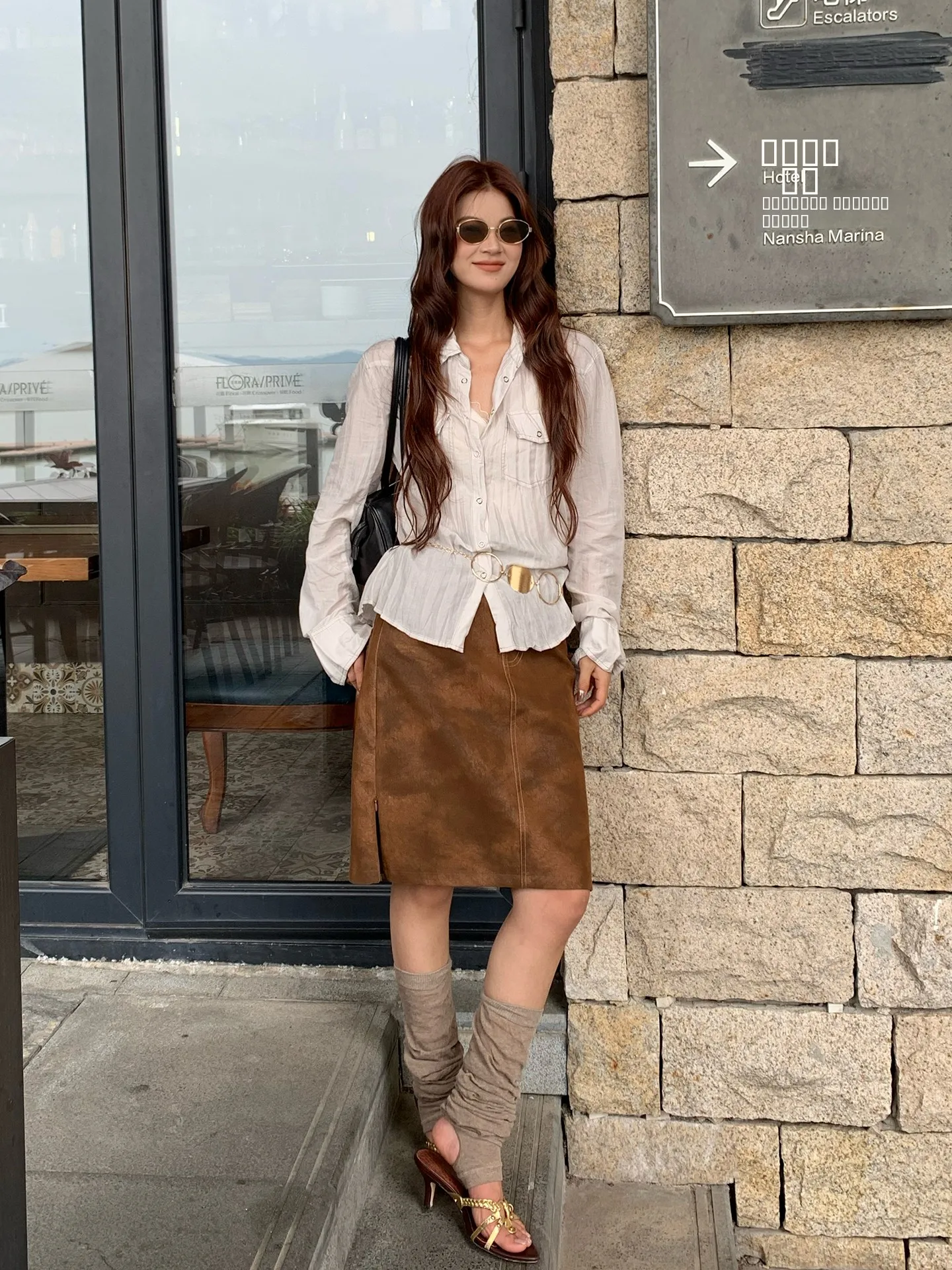 

Ретро-юбка из искусственной кожи с высокой талией и прямым кроем, универсальная, для повседневной носки, осень-зима, новая модель, модная женская юбка для девушек