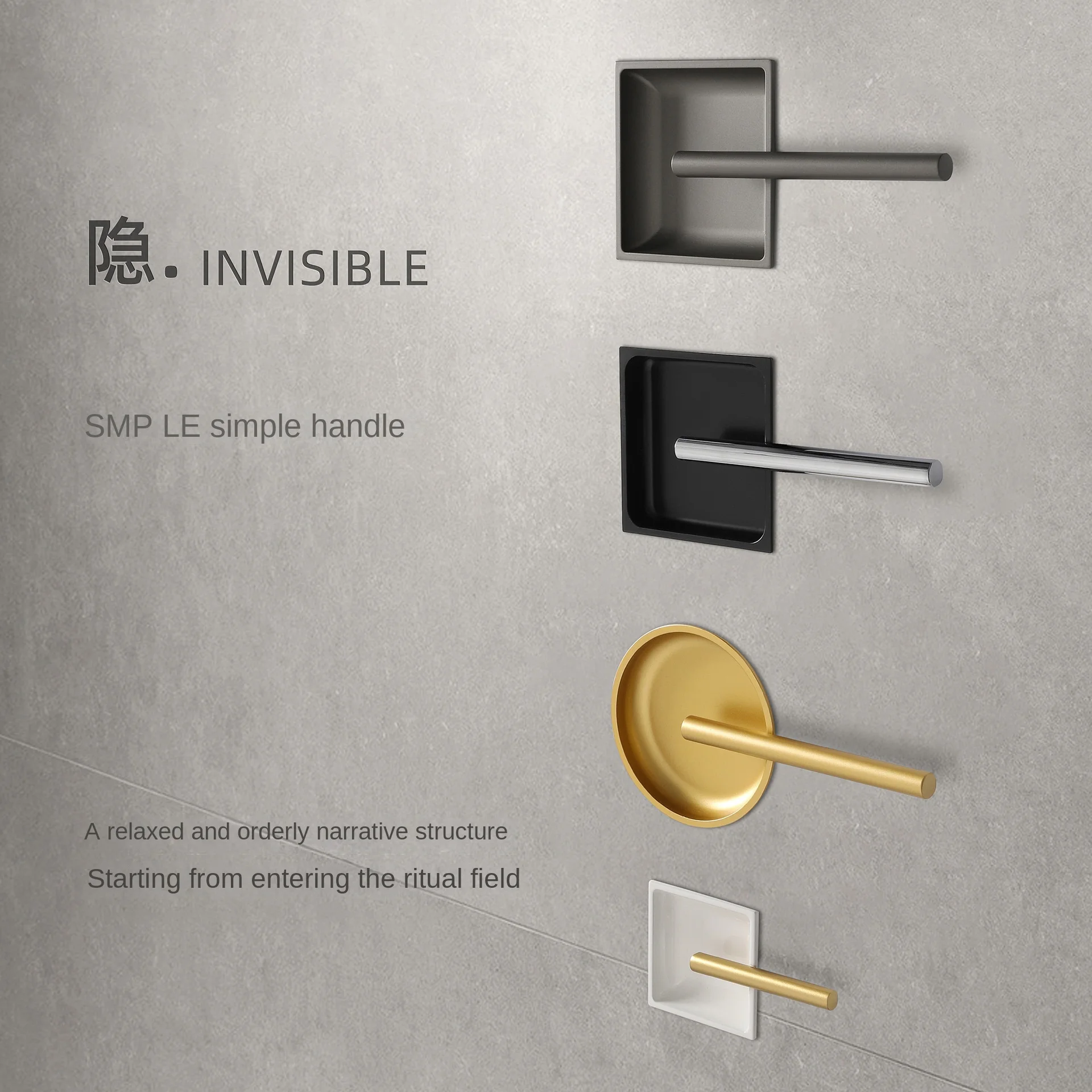 

Creative concealed handle, modern embedded zinc alloy handle, sliding door, slotted embedded buckle, invisible cabinet door