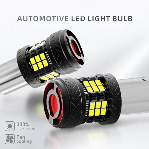 Imagen 2 del producto Oprah 2 uds luz LED superbrillante para coche Canbus LED 1156 P21W PY21W 1157 P21/5W 7440 7443 lámpara de freno de señal de giro con ventilador de refrigeración