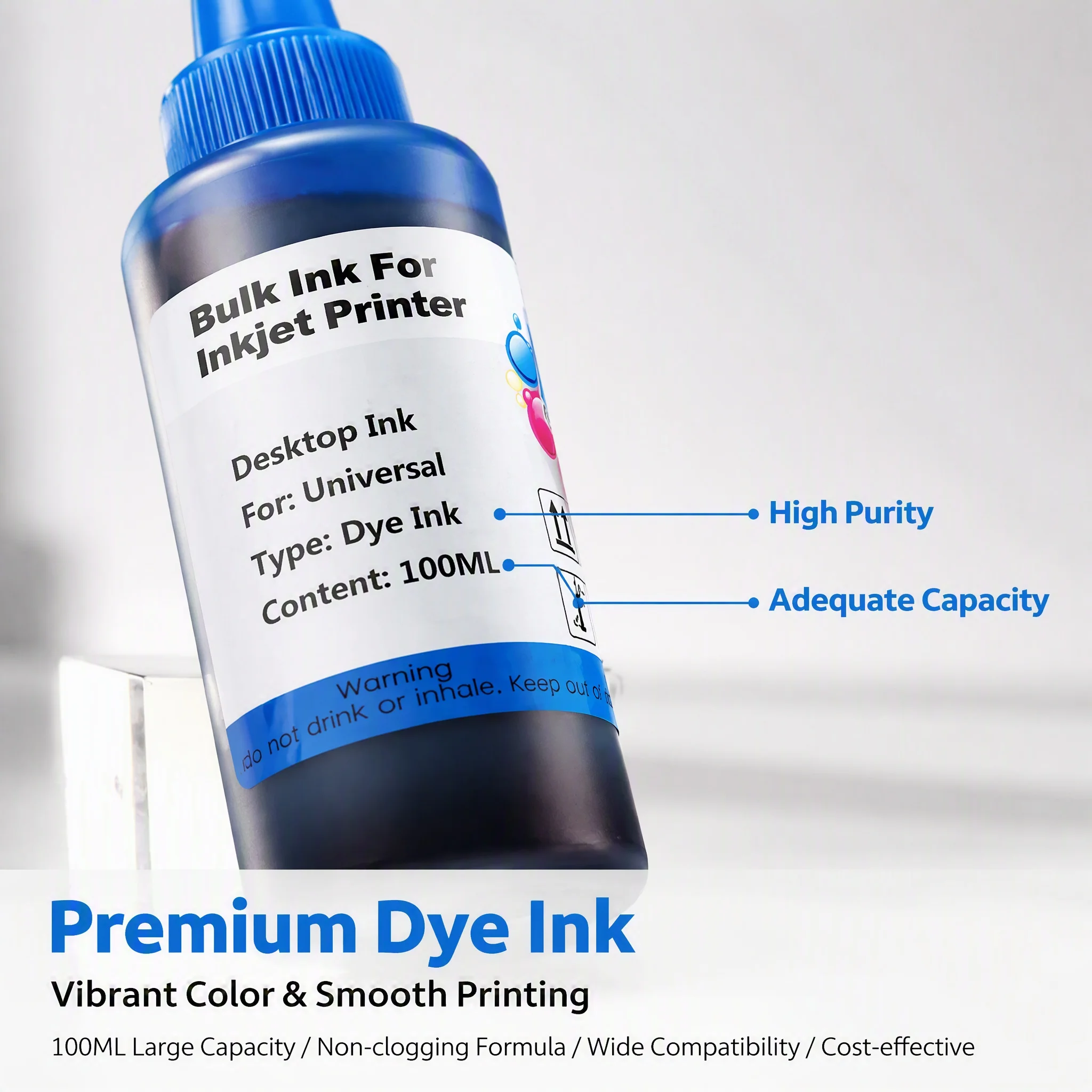 Universal Refill Ink Kit 6-100ML for Epson Stylus Photo R200 R220 R300 R300M R320 R340 RX500 RX600 RX620 - Inkjet Printer