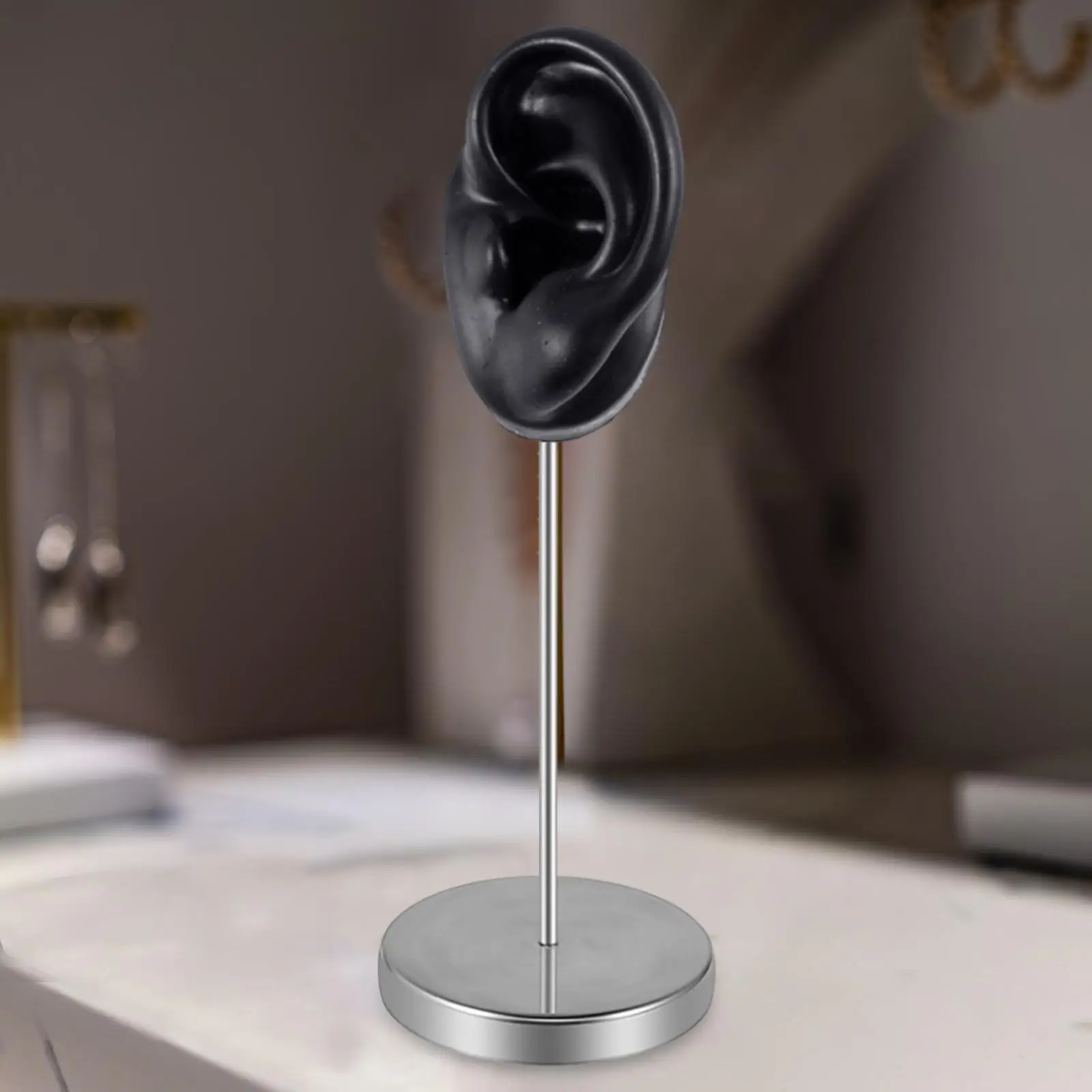 Right Ear Silicone Model Earring Jewelry Display Prop for Photography Practice Realistic Ear Simulation for Piercer Training