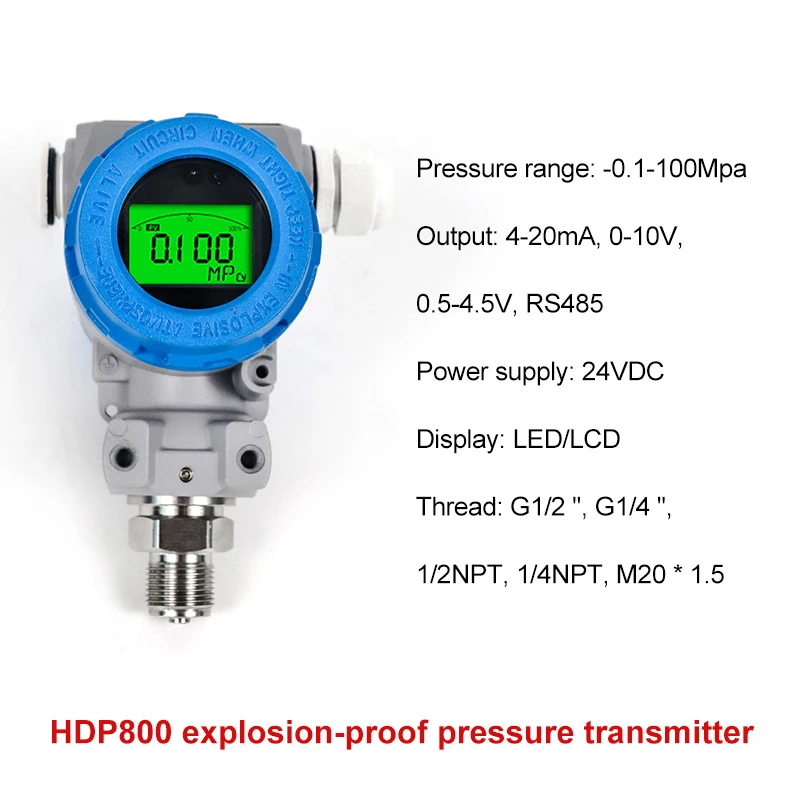 2088 LED explosion proof pressure sensor water oil liquid pressure transmitter 0-16Mpa 4-20ma rs485 hart pressure sensor