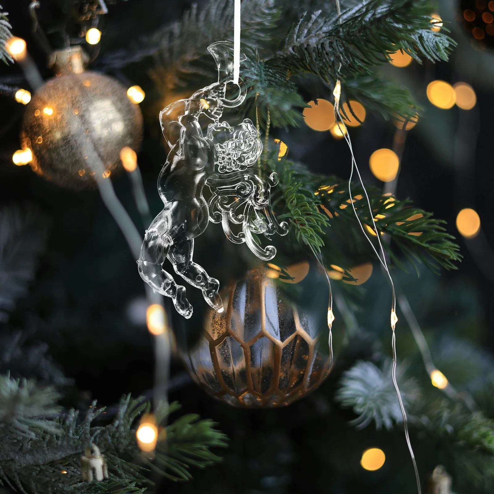 

4Pcs Clear Acrylic Christmas Angels Ornaments Hanging Cupid Decorations Tree Pendants Holiday Decoration Angels Hanging Charm