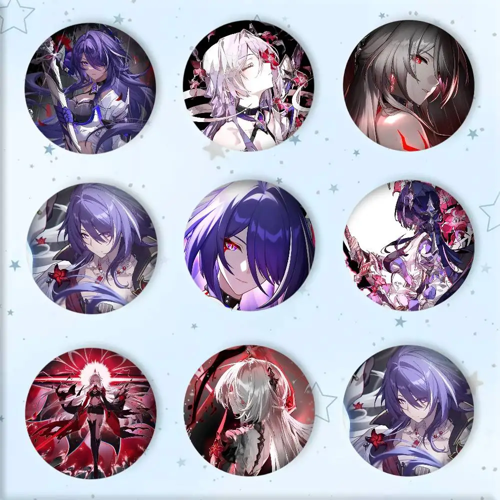 Game Honkai Star Rail Acheron Badge Tinplate DIY Backpack Clothing Accessories Jewelry Pins