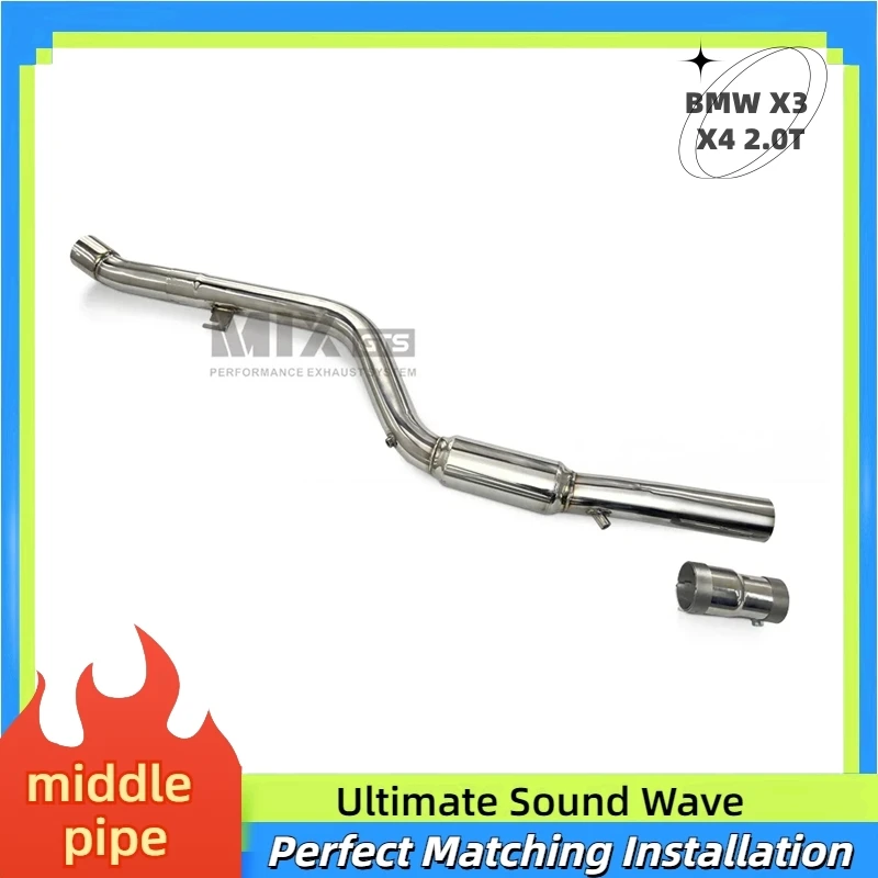 For BMW X3 X4 Mid section 2.0T quality Stainless Steel Car Exhaust Modification Accessories High Flow exhaust Mid pipe