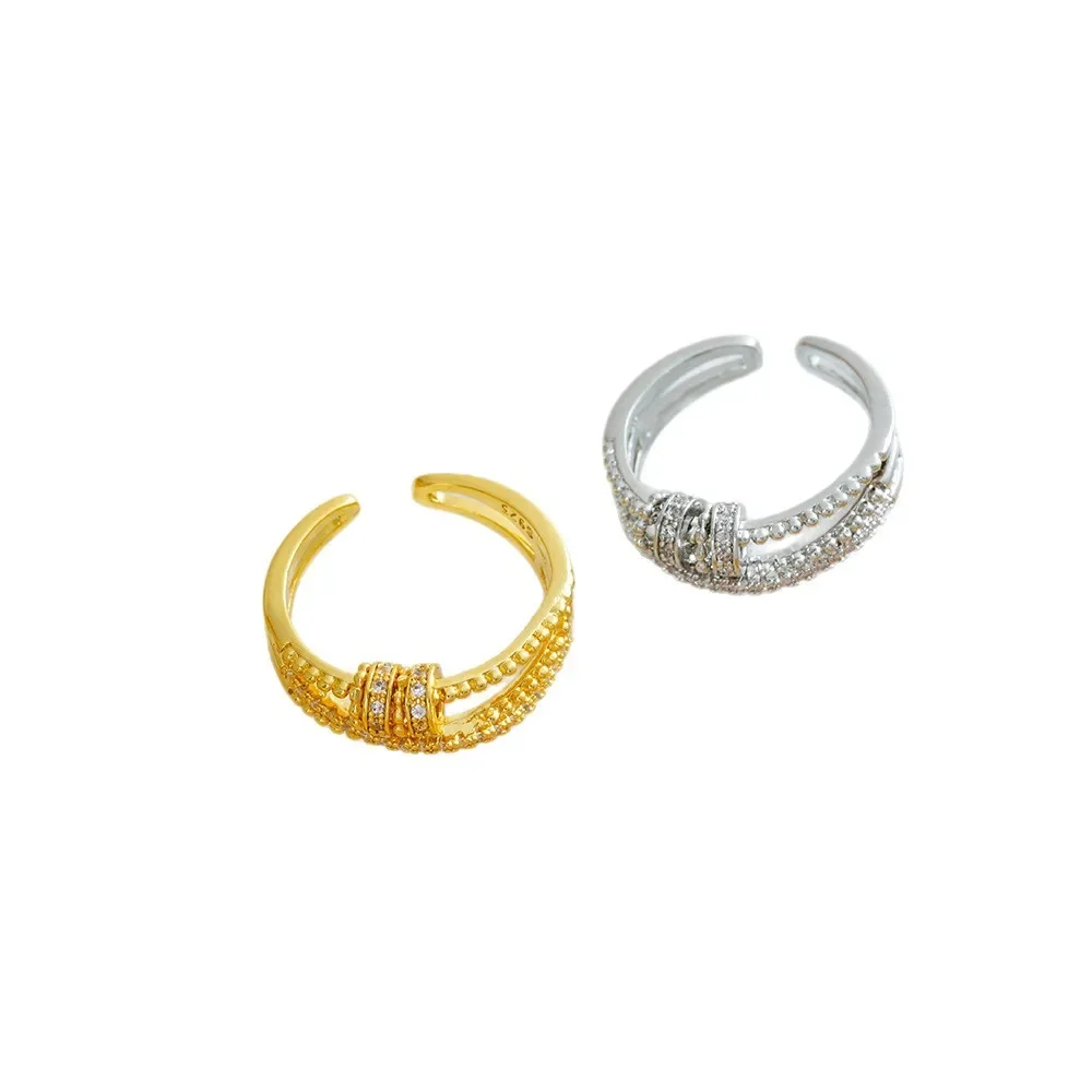 2025 Rotating Personalized Stress Relief Ring Design and Open Electroplated Zircon Ring