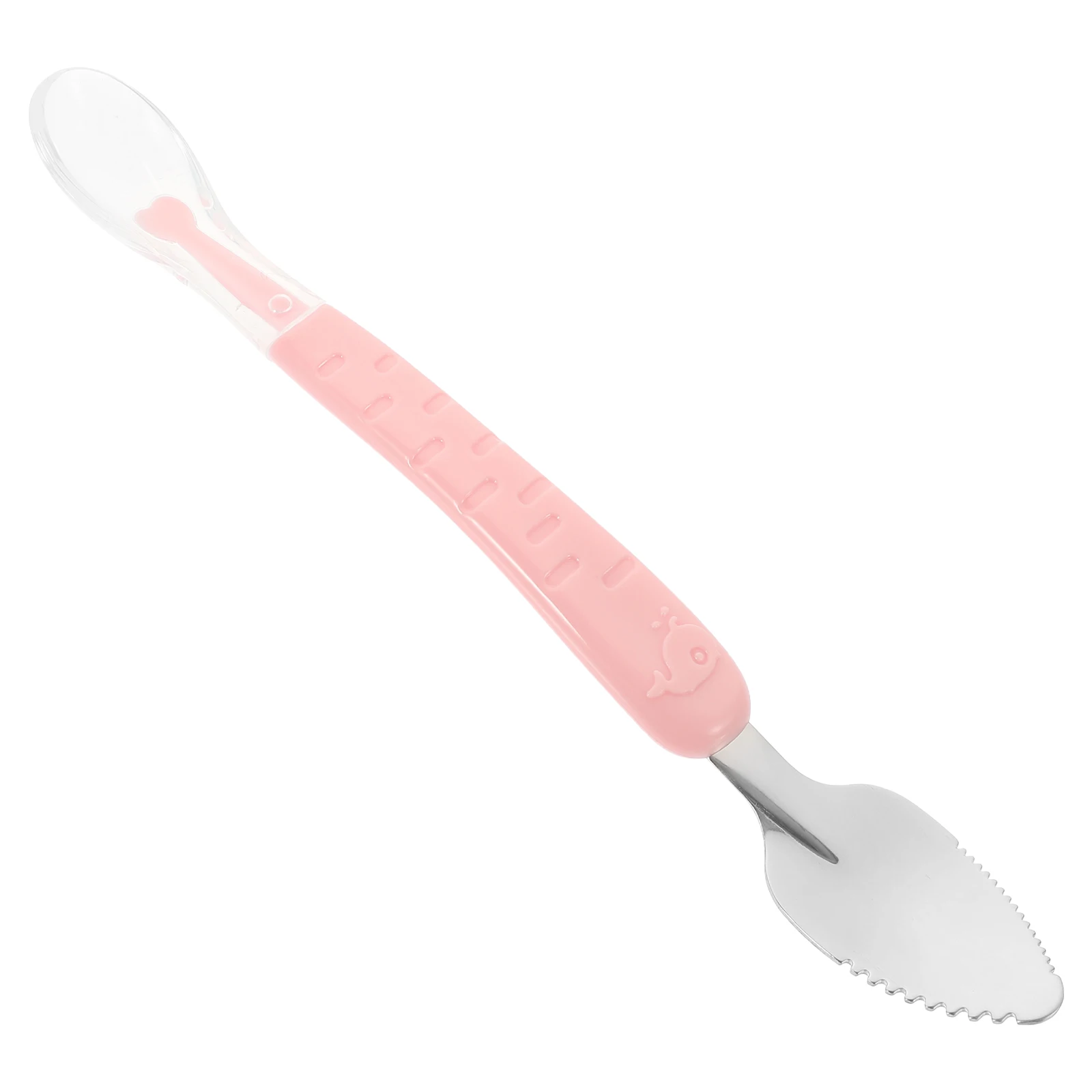 

Double Headed Fruit Scraper Spoon Stainless Steel Silicone Soft Handle Baby Feeding Tool Green Storage Box Infant Toddler