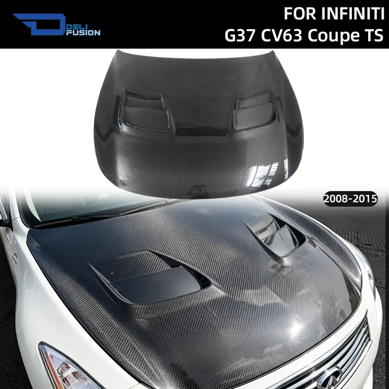 

Для Infiniti G37 CV63 Coupe 2008-2015 годов: Передний капот в стиле G-FORCE из углеродного волокна, аксессуары для автомобиля